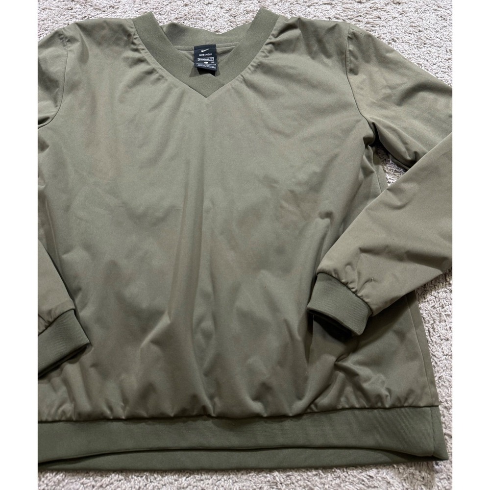 Mens Olive Green Nike Shield Golf Pullover Windbreaker Minimalist Sportswear S - Picture 2 of 6